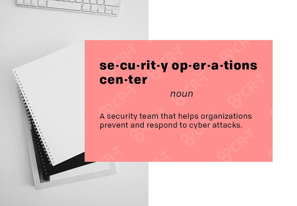 A security operations center (SOC) is a security team that helps organizations prevent and respond to cyber attacks.
